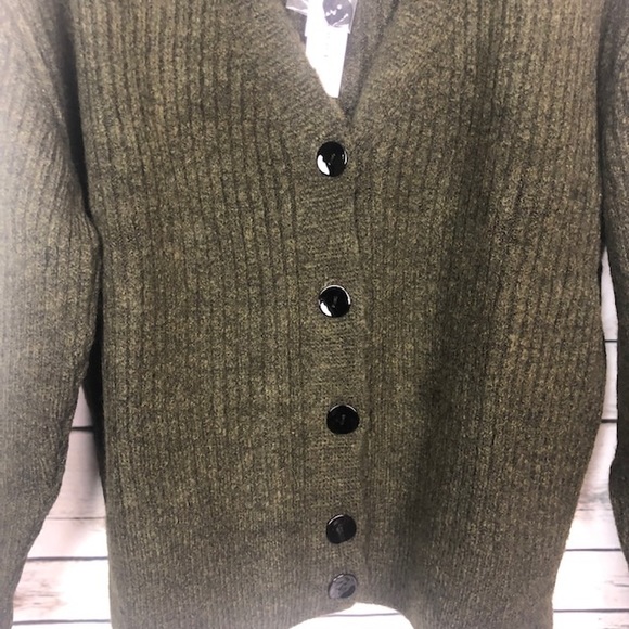 ✨ NWT Topshop olive green button up cardigan M - Picture 4 of 8
